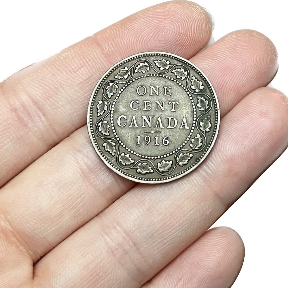 🎈$10 add on - 1916 ONE CENT CANADA - with “DEI GRA” - George V